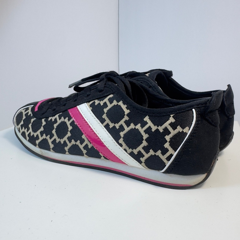 Tommy Hilfiger TWPRINCESS Sneakers Womens 7M Black Pink Monogram Logo Lace Up - Picture 10 of 16